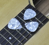 lots of 100 pcs new heavy 0 96mm blank guitar picks plectrums celluloid pearl white