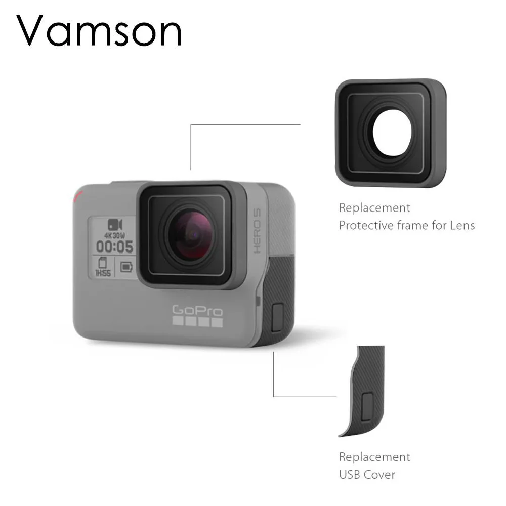 Аксессуары Vamson для Gopro Hero 7 Black 6 5 UV Сменное кольцо объектива защитный чехол