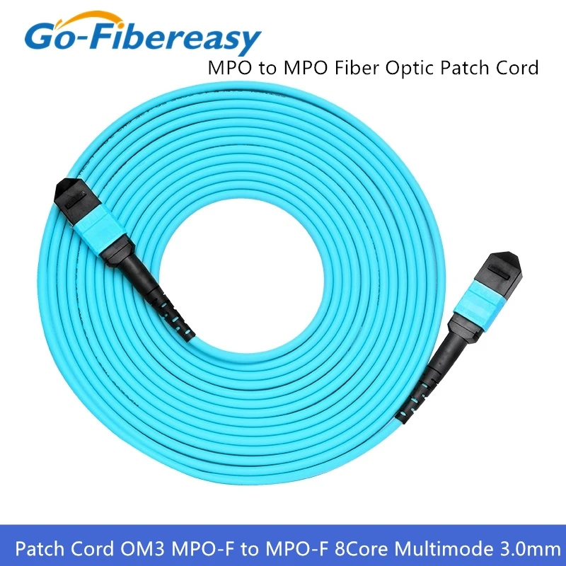

MPO Optical Patch Cord OM3 MPO/F to MPO/F Fiber Optical Patch Cord Multimode 3M 40G QSFP+ 8Core MPO Optic Patch Cord Type A/B/ C