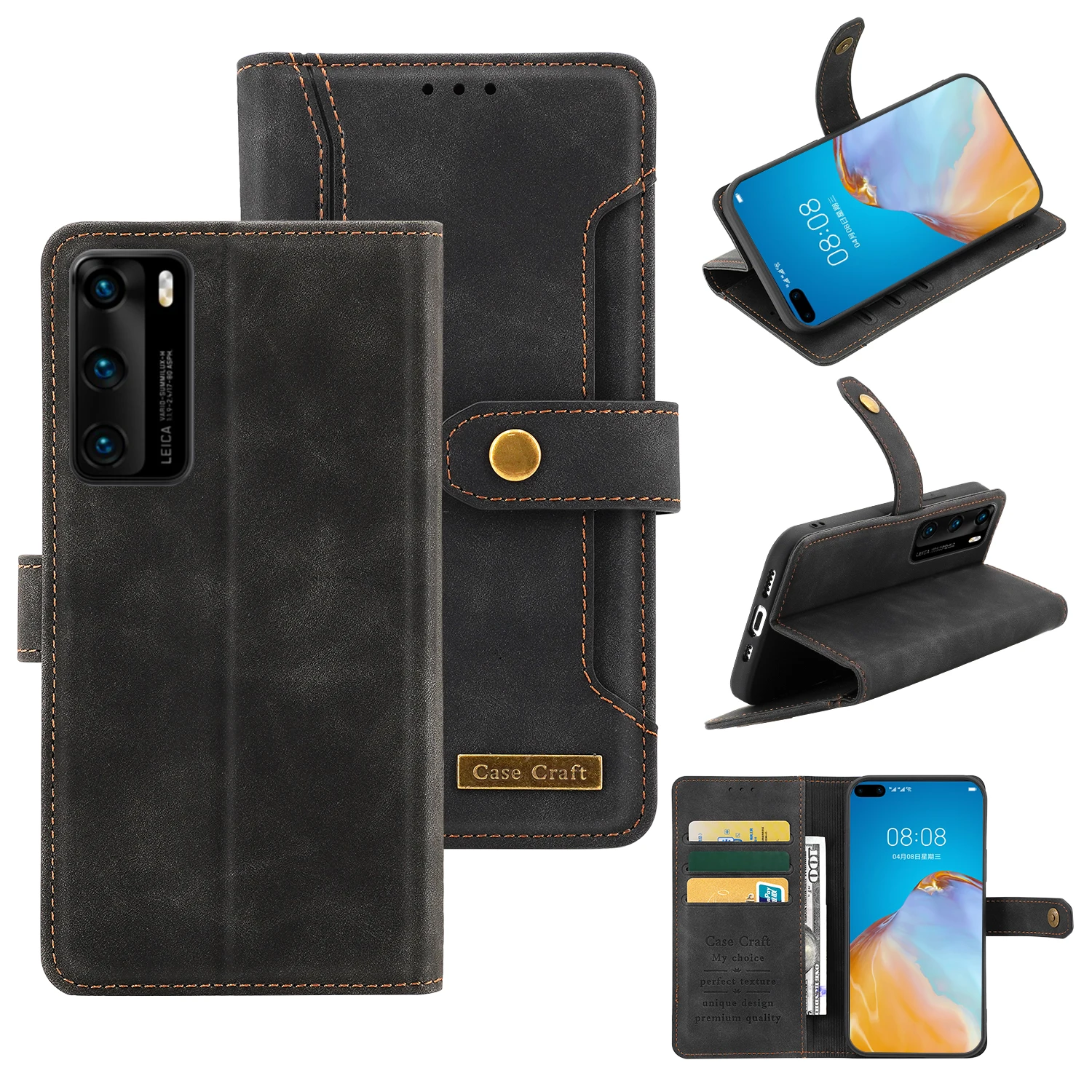 

Leather Flip Wallet Case For Huawei P40 50 Pro Mate 30 40 Pro Phone Cover Huawei Honor Magic 3 Pro Case Ultra Thin Suede Leather