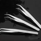 2 шт., пинцеты для бровей из нержавеющей стали