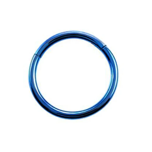 Dark Blue 1 шт. G23 18 г и 16gTitanium сегментные шарнирные кольца Перегородка носа кликер пирсинг носа губы Серьги Спираль пирсинг носа ювелирные изделия для тела - Окраска металла: Dark Blue