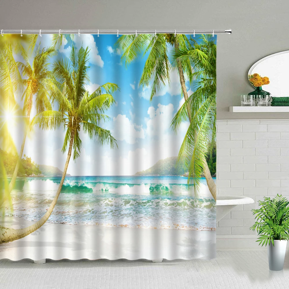 

New Popular Marine Animal Printing Shower Curtain Creative 3D Digital Printing Waterproof and Mildew Proof Shower Curtains Home