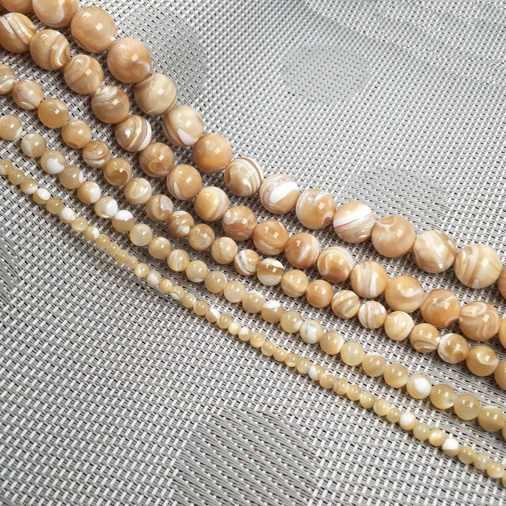 

Natural shell beading white Round Punch loose beads isolation bead for Jewelry Making DIY for bracelet necklace Accessories