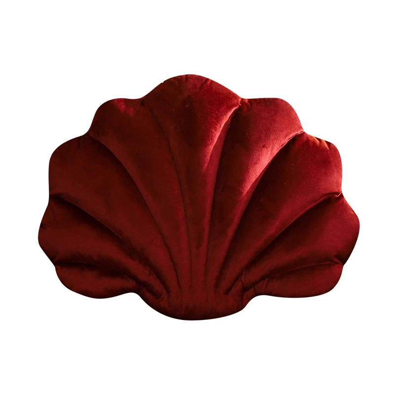 

Light Luxury Bedroom Dutch Velvet Scallop Cushion Solid Color Cushion Shell Throw Pillow Sofa Cushion Shaped Cushion