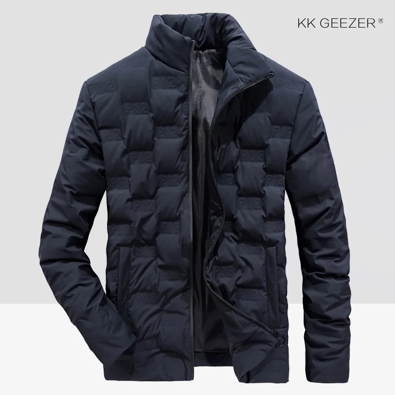 Dark blue Зимние куртки, мужское теплое пальто, черная ветровка, тонкая верхняя одежда на утином пуху, военная, деловая, не деформируется, толстая, водонепроницаемая - Цвет: Dark blue