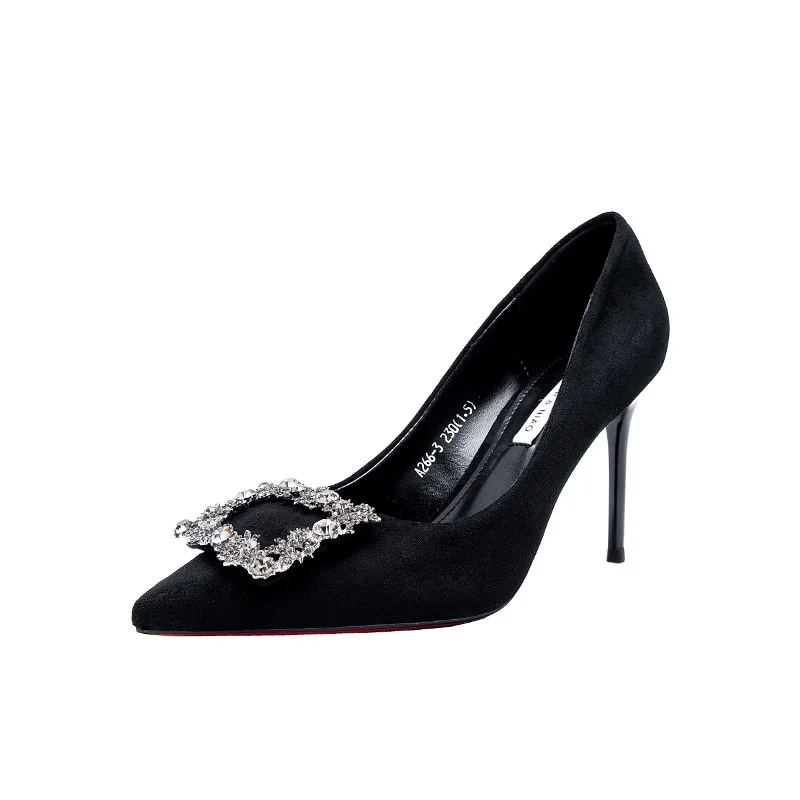 

Women's 2021 new spring and autumn sexy pointed red high heels wedding shoes