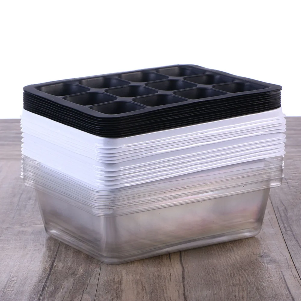 5 Sets 12 Holes Tray Reusable Sprout Box Garden Seed Starting Succulent Pot Grow for | Дом и сад