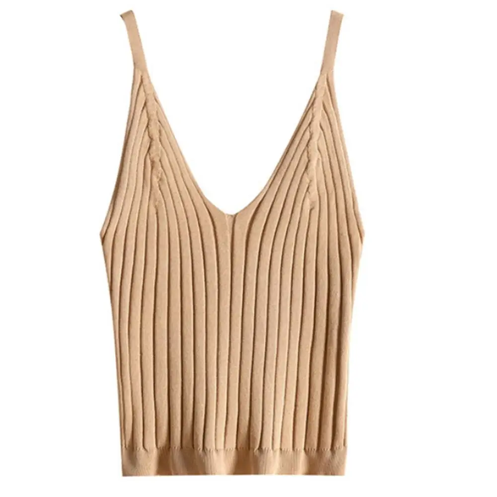 Майка женская трикотажная в рубчик пикантный укороченный топ без рукавов на