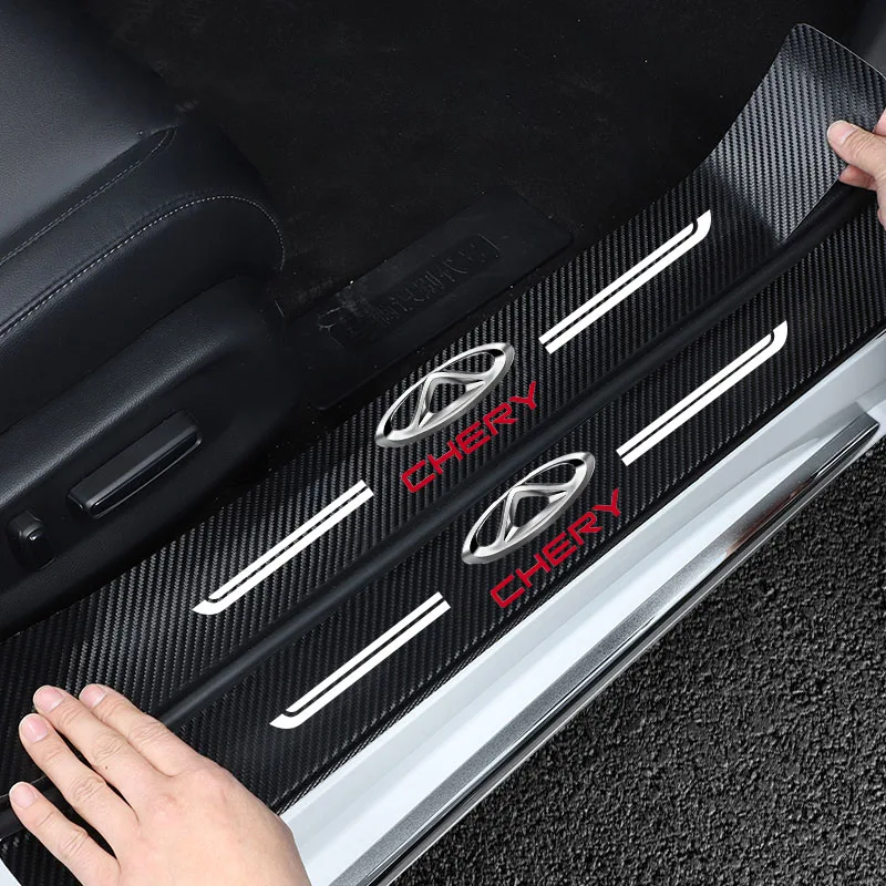 

Наклейки на пороги из углеродного волокна для CHERY TIGGO 34, 7 PRO, 8, 4 шт.