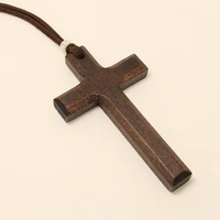necklace christian jesus wood cross retro jezus catholic jewelry wooden pendant rosarios catolicos croix crucifix crucifixo wood