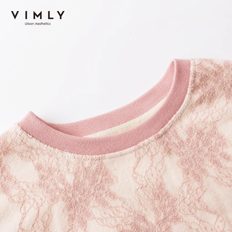 Свитшот Vimly Женский Повседневный трикотажный Свободный пуловер с круглым