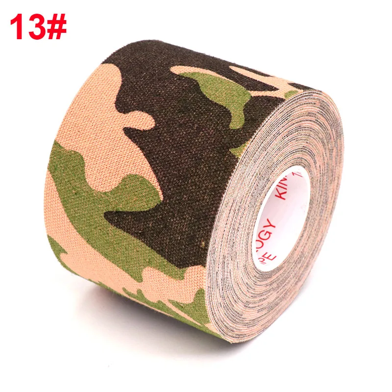 Green camouflage 5 Размер кинезиологическая лента Атлетическая лента эластопласт Спорт восстановление обвязки тренажерный зал водонепроницаемый теннис мышцы боли бинт - Цвет: Green camouflage