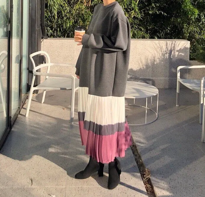 RUGOD Chic зима женское платье элегантный сплошной круглый вырез горловины прямые дамские платья свободного покроя vestido модное Утепленное зимнее платье