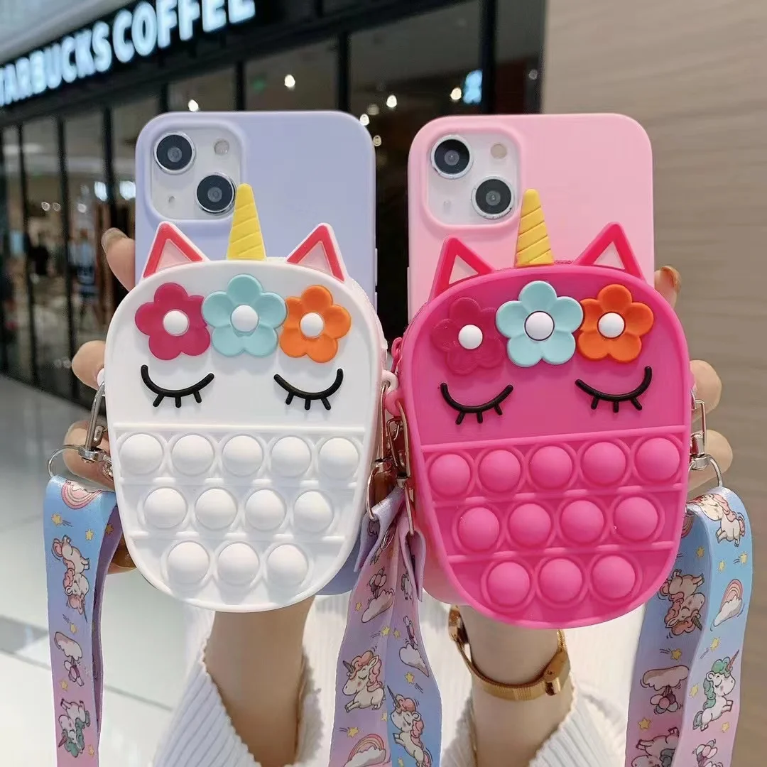 

Coin Purses Pop Bubble Case For Huawei Honor 8A 8X 8C 8S 9C 9X 9S 20i 20s X20 SE 30s 30i 10 20 30 Lite Unicorn Fidget Toys Cover