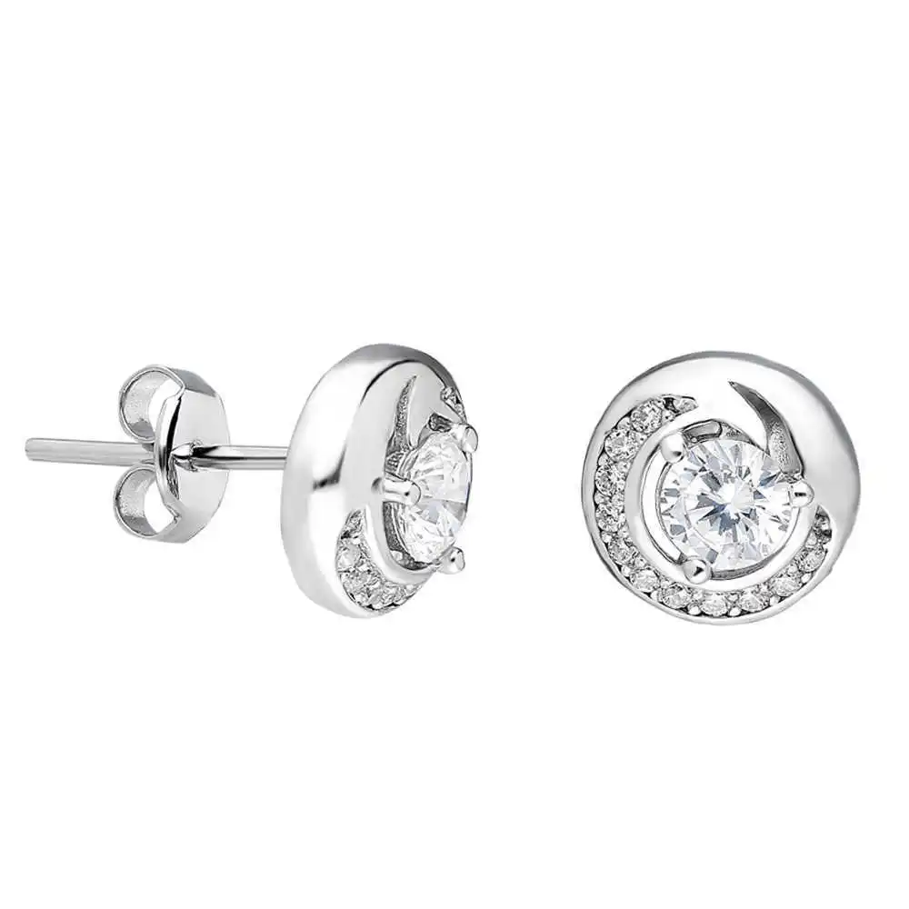 

925 Sterling Silver with zircon Engagement Earrings