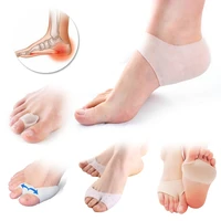 2pair silicone insoles anti crack heel pedicure foot tool thumb toe separator bunion orthosis corrector shoes insoles gel pad