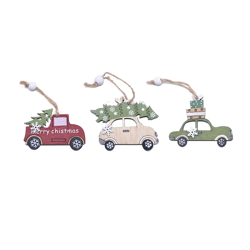 Multi Style Christmas Wooden Pendant Creative Wood Craft Ornaments DIY Chriatmas Tree Hanging Decoration Xmas Gift Supplies