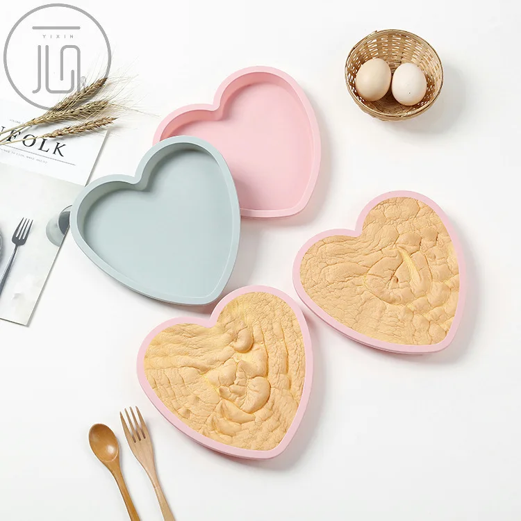 

8-Inch Fruit Cake Heart-shaped Mold Non-stick Silicone Baking Tray Household Baking Tool