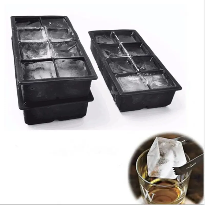 New-Big 8 Giant Jumbo Large Size Silicone Ice Square Mold Tray Mould DIY ON |