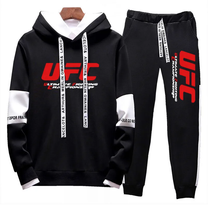 

New Men Hoodies Suit Tracksuit Sweatshirt Suit Fleece Hoodie+Sweat pants Jogging Homme Pullover 3XL Sporting Suit Male