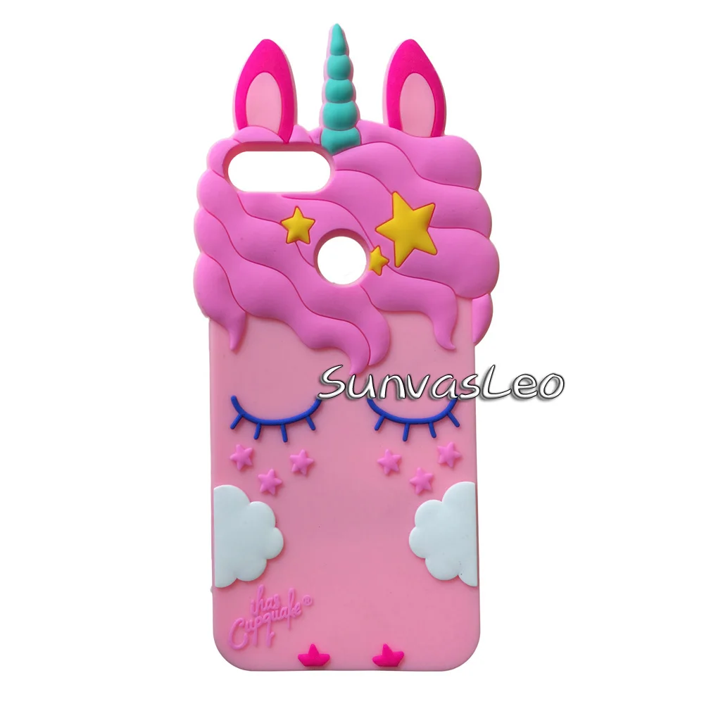Pink Pretty Unicorn Для huawei P Smart() 5,6" 3D чехол, мягкий силиконовый чехол с мультипликационным принтом единорога, Счастливого кота, чехол для huawei Honor 9 Lite - Цвет: Pink Pretty Unicorn