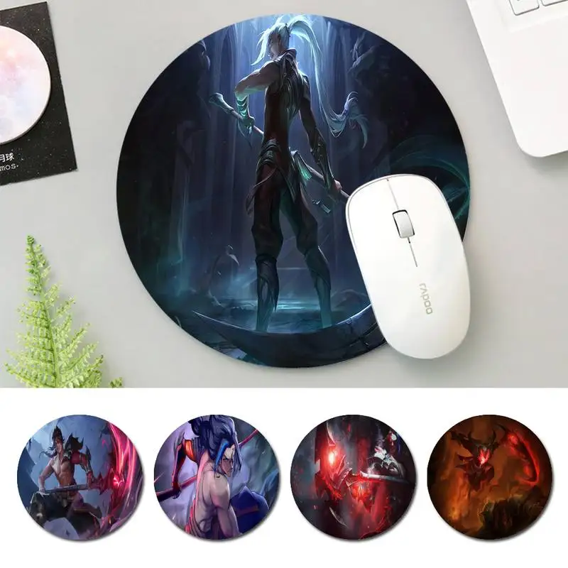 

Art LOL Kayn Mouse Pad Round Size Rubber Mouse Pad Gaming Player Desktop Pad Computer Laptop Mouse Pad