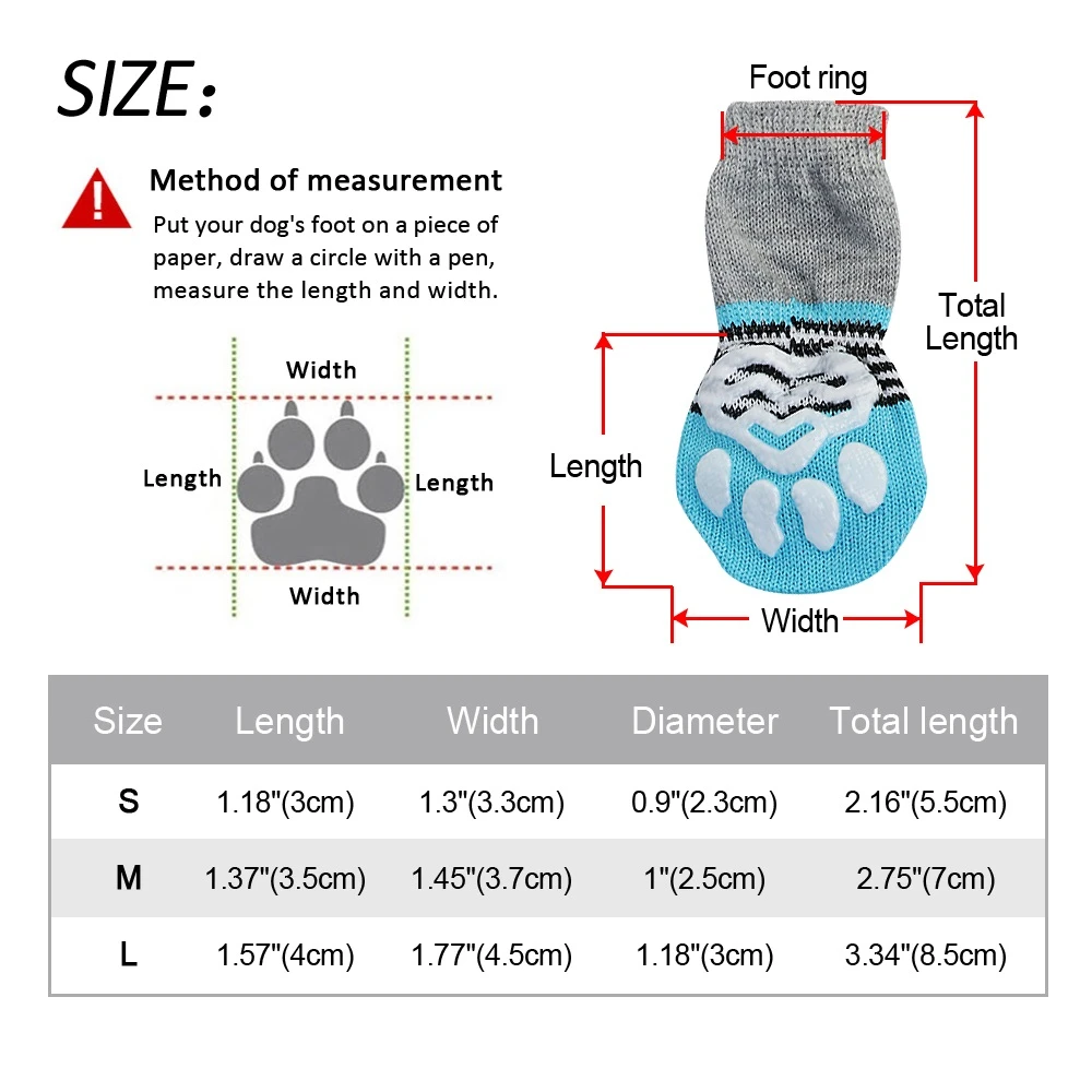 4 шт. зимняя обувь для милой собаки Нескользящие вязаные носки чихуахуа толстые