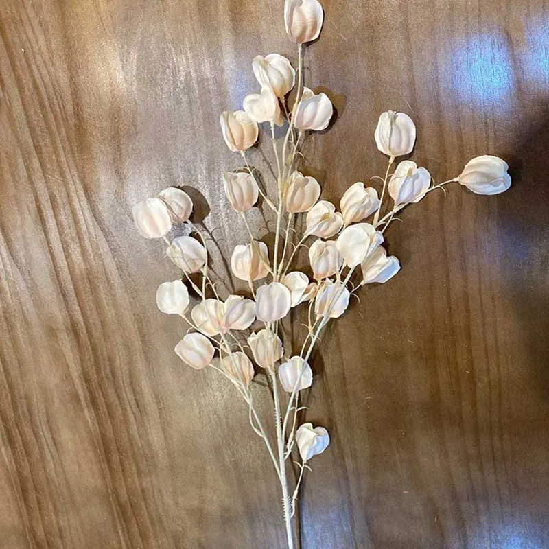 

1pc 3 forks Simulation Lantern Flower Wedding Party Decor Artificial Silk Fake Flowers Diy Flower Arrangement Room Ornaments