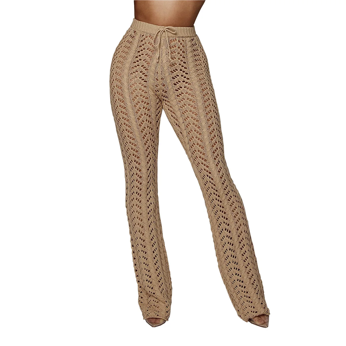 

2021 Sexy ladies nightclub hollow knit trousers crocheted beach pants streetwear women