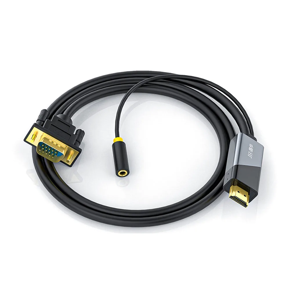 

For PC Laptop TV Monitor Projector HDMI-compatible To VGA Adapter Cable With 3.5mm Audio Output Interface 1080P FHD Video Output