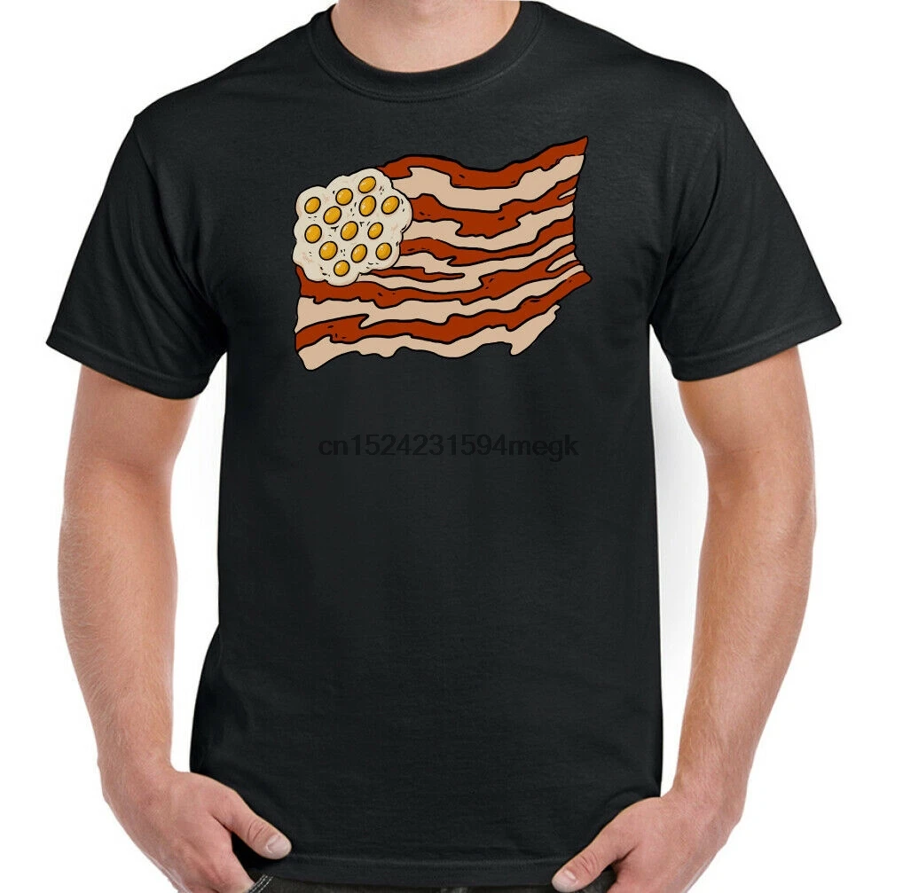 

Lustige Bacon Ei USA Flagge T-Shirt Stars Stripes Independence Day