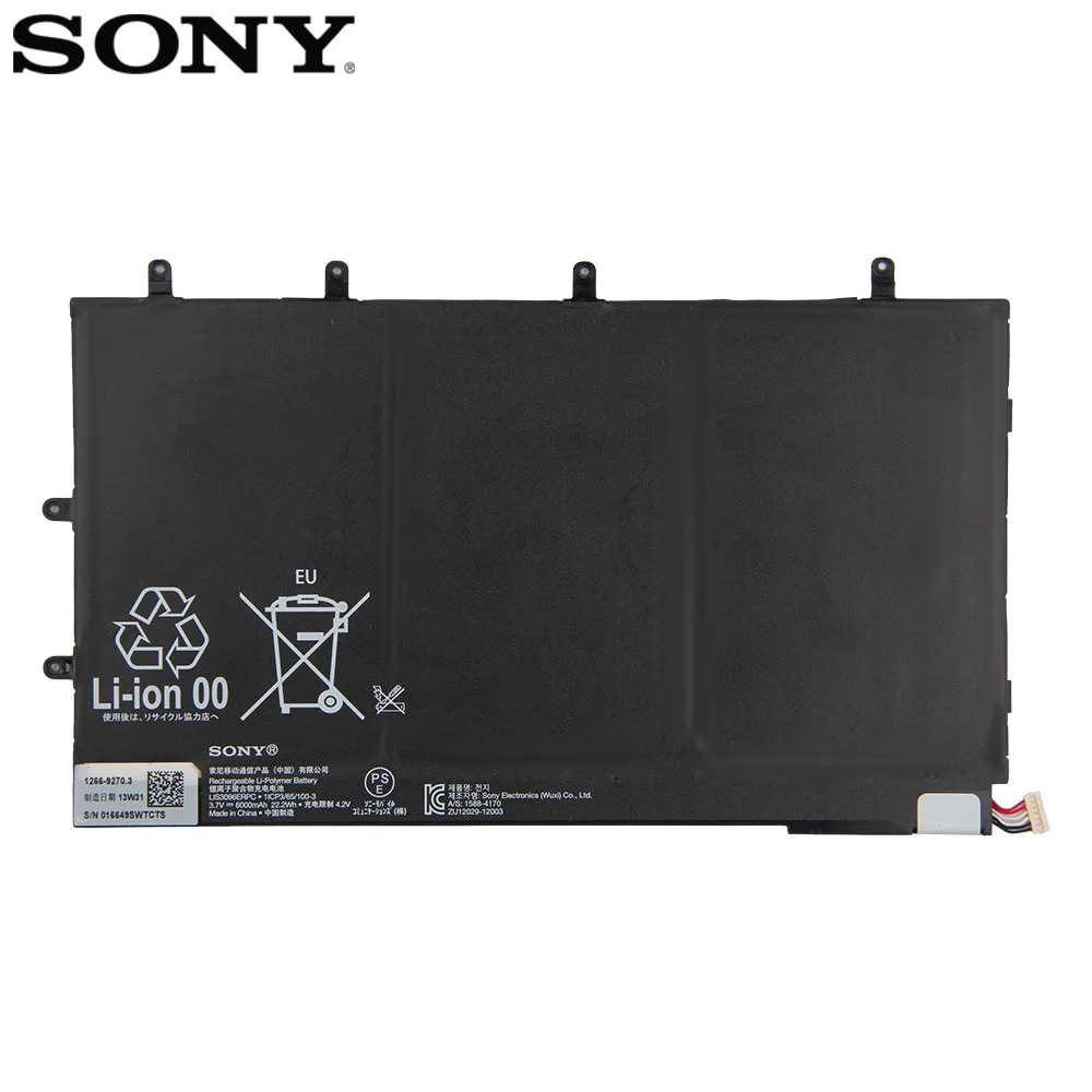 original replacement sony battery for sony xperia tablet z tablet 1icp365100 3 lis3096erpc sgp321 genuine battery 6000mah free global shipping