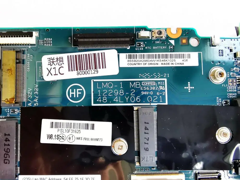 Оригинальный Для Lenovo X1C Материнская плата ноутбука I5-4200U 4 Гб LMQ-1 12298-2 48.4LY06.021 FRU 00HN773