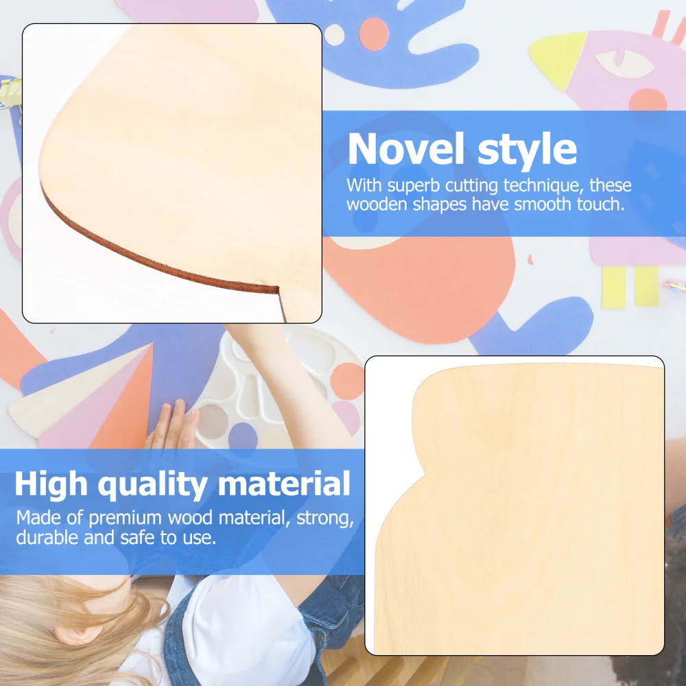 

5pcs Wooden Cutout Chips DIY Craft Projects Blank Unfinished Slices