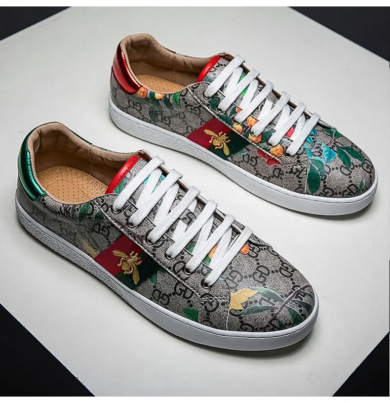 

Luxury Brand Desinger Man Male Casual Sneakers Sport Shoes Summer Leather Skateshoes