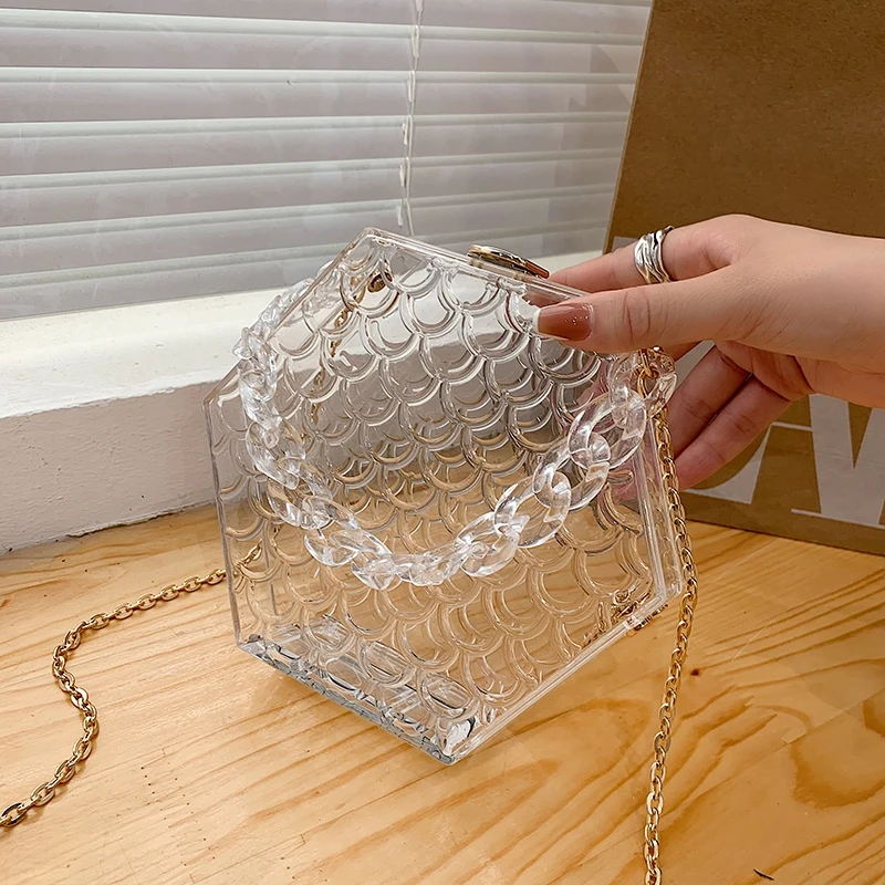

New Acrylic Top-handle Bag Fashion Crossbody Bags for Women Designer Handbags High Quality Chains Shoulder Bags Messenger Bag