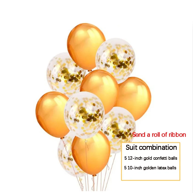 10 шт./партия 12 дюймов розовое золото конфетти латексные воздушные шары для