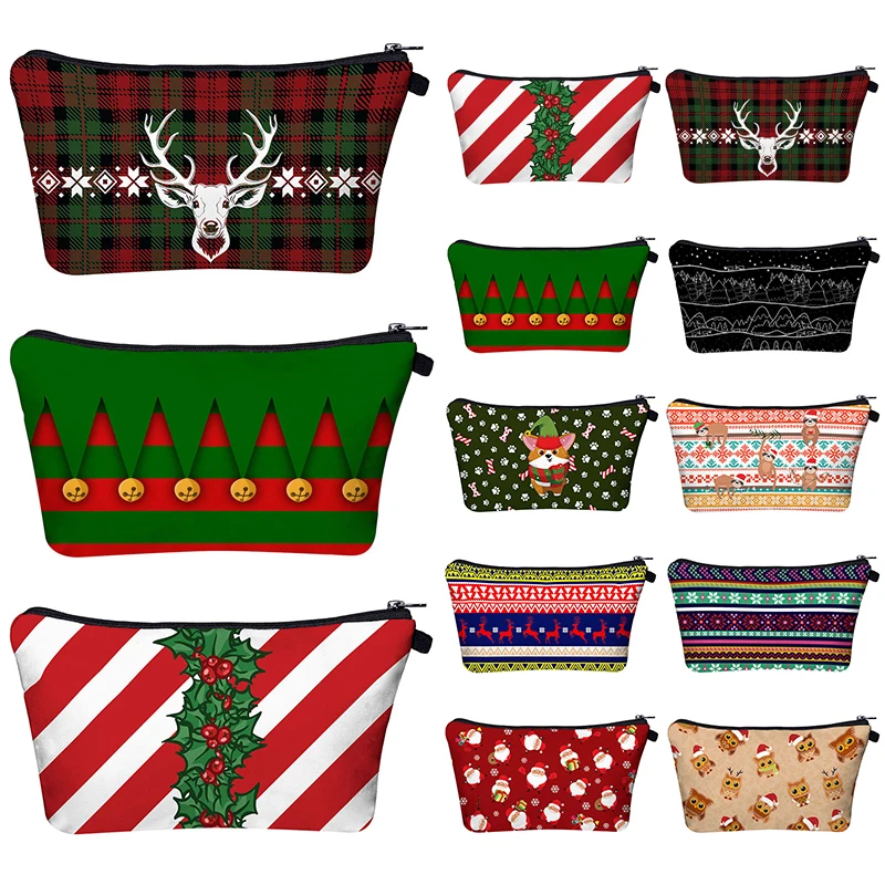 Модный мультяшный рождественский подарок Женская дорожная косметичка для