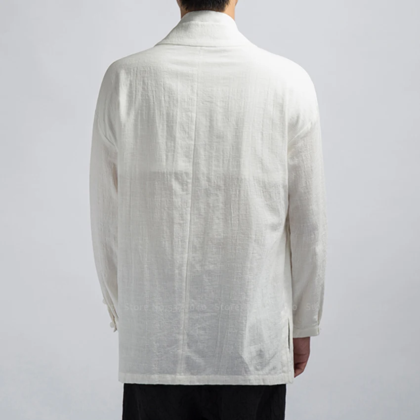 Мужская Свободная блузка в китайском стиле традиционный костюм Тан Восточная