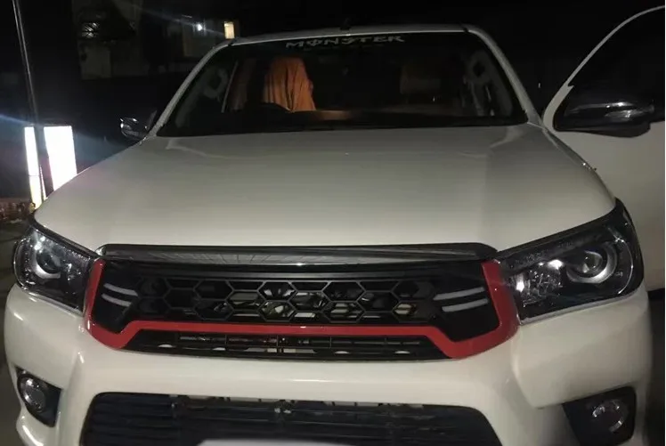 Передняя решетка радиатора с светильник кой решеткой ABS передняя для Hilux Revo 2015 2016