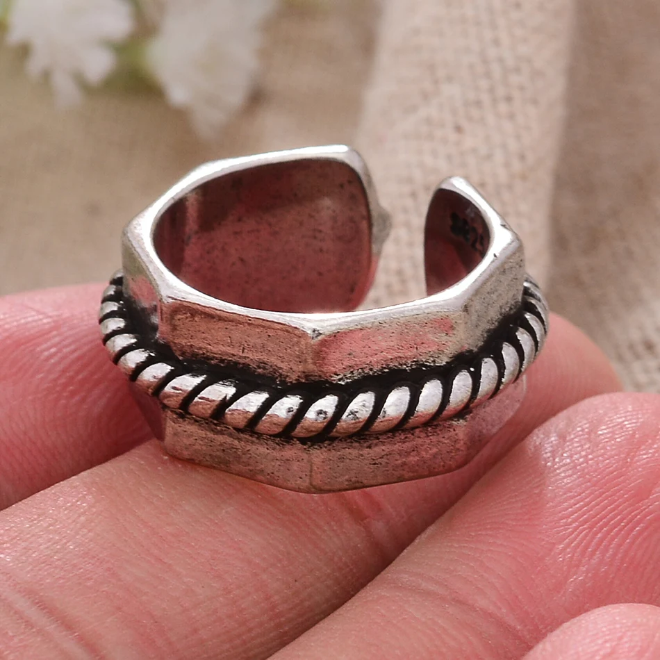 

New Arrival 100% 925 Sterling Silver Trendy Geometry Simple Design Lady Open Rings For Women Birthday Gifts Never Fade