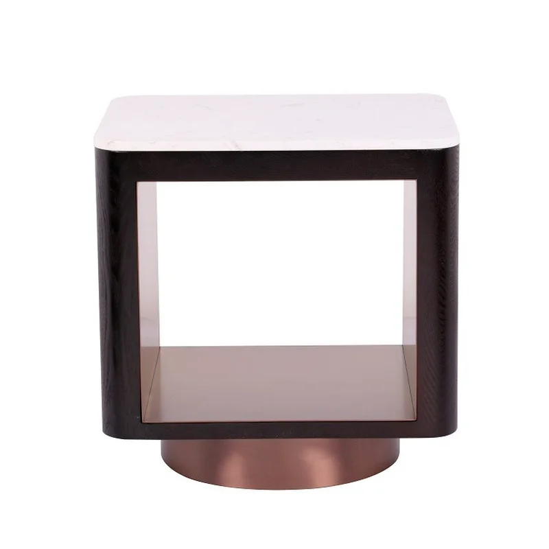 

Modern luxury bedroom furniture solid wood with marble bedroom bedside table