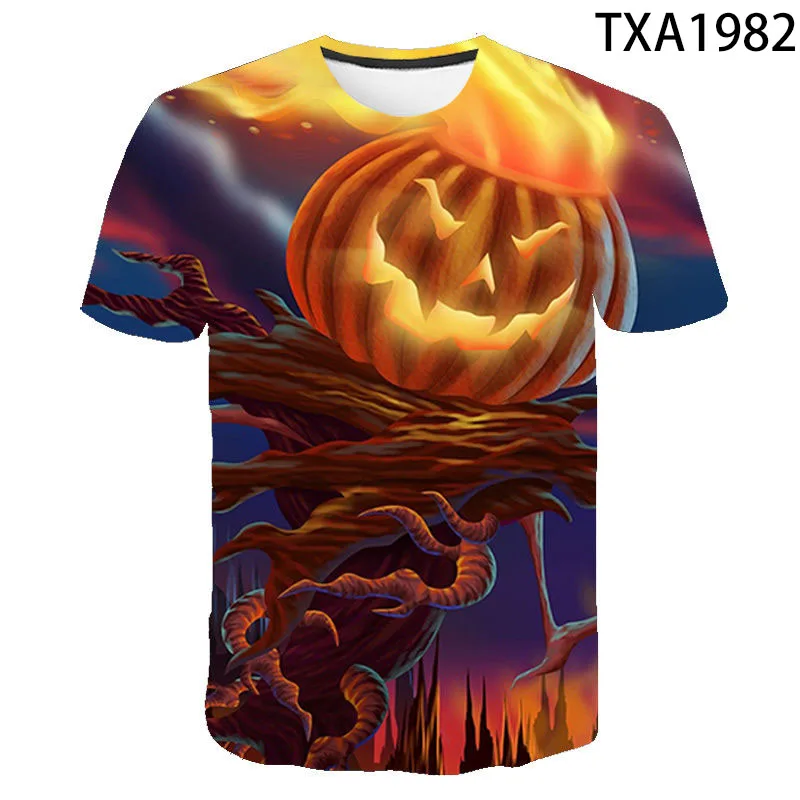 

T-shirts Fashion New Summer Halloween Pumpkin 3D Print T-shirt Men Casual Short Sleeve Trendyl Tees Oversized t-shirt Tops