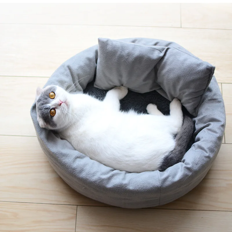 Кошка мягкая кровать гнездо зимние домашние шлепанцы пещера кошка спящий