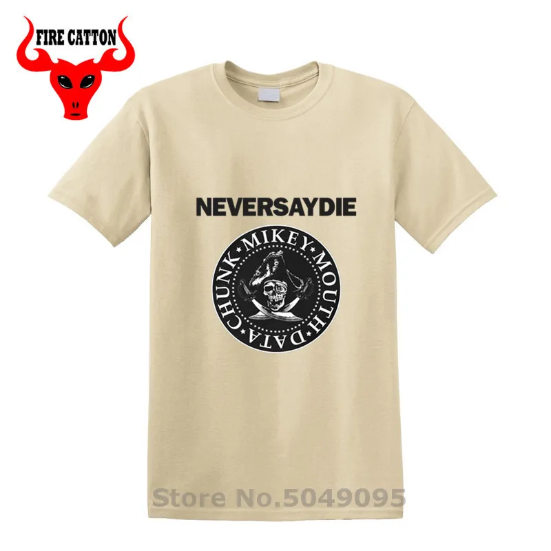 Streetwear The Goonies T shirt men Quote Never Say Die T-shirt One piece tee New Pirate King tshirt Classic Anime Clothing | Мужская