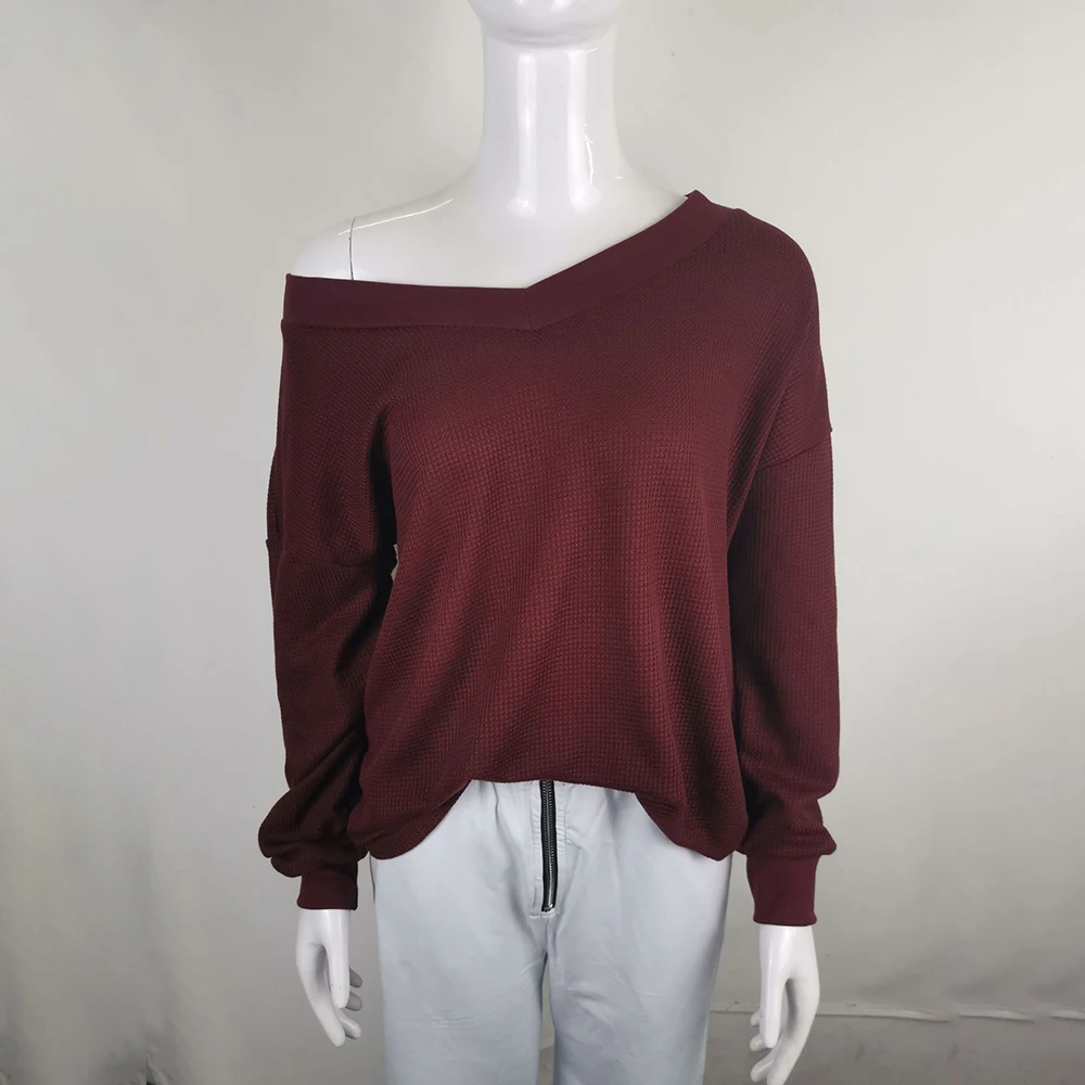 

Fashion V-neck Long Sleeve Loose Sweater Women 2021 Autumn Thin Knitted Pullover Casual Woman Tops Sweaters Jumper Pull Femme