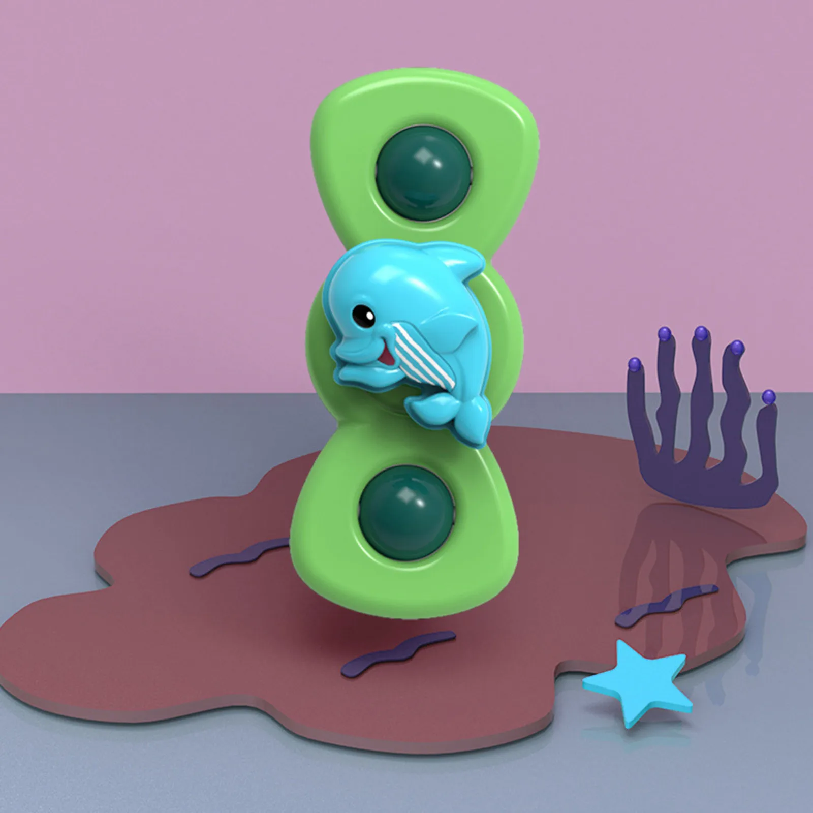 

3pcs Baby Bath Spinning Top Toy Animal Hand Spinner Toys With Suction Cups Windmill Spinning Top Baby Antistress Toy Adult Kids