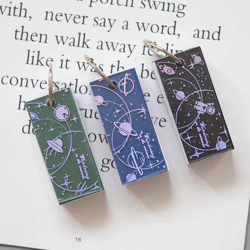 1 шт. Kawaii Mini Starry Sky Planet записные книжки с кольцом и пряжкой пустые Блокноты