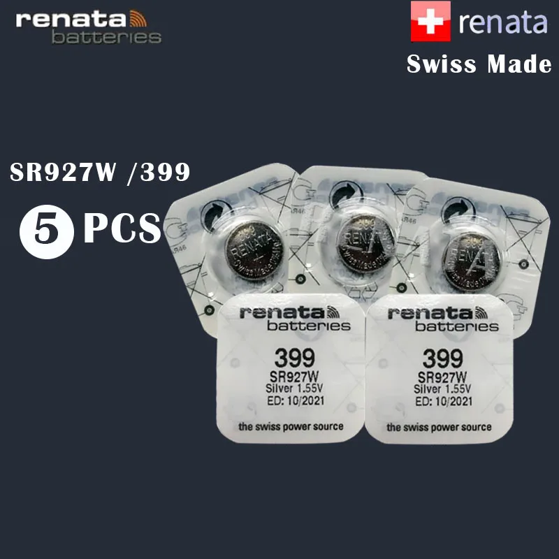 5 шт./лот Renata 399 100% оригинальный новый долговечный SR927W 927 Швейцарский оксид серебра